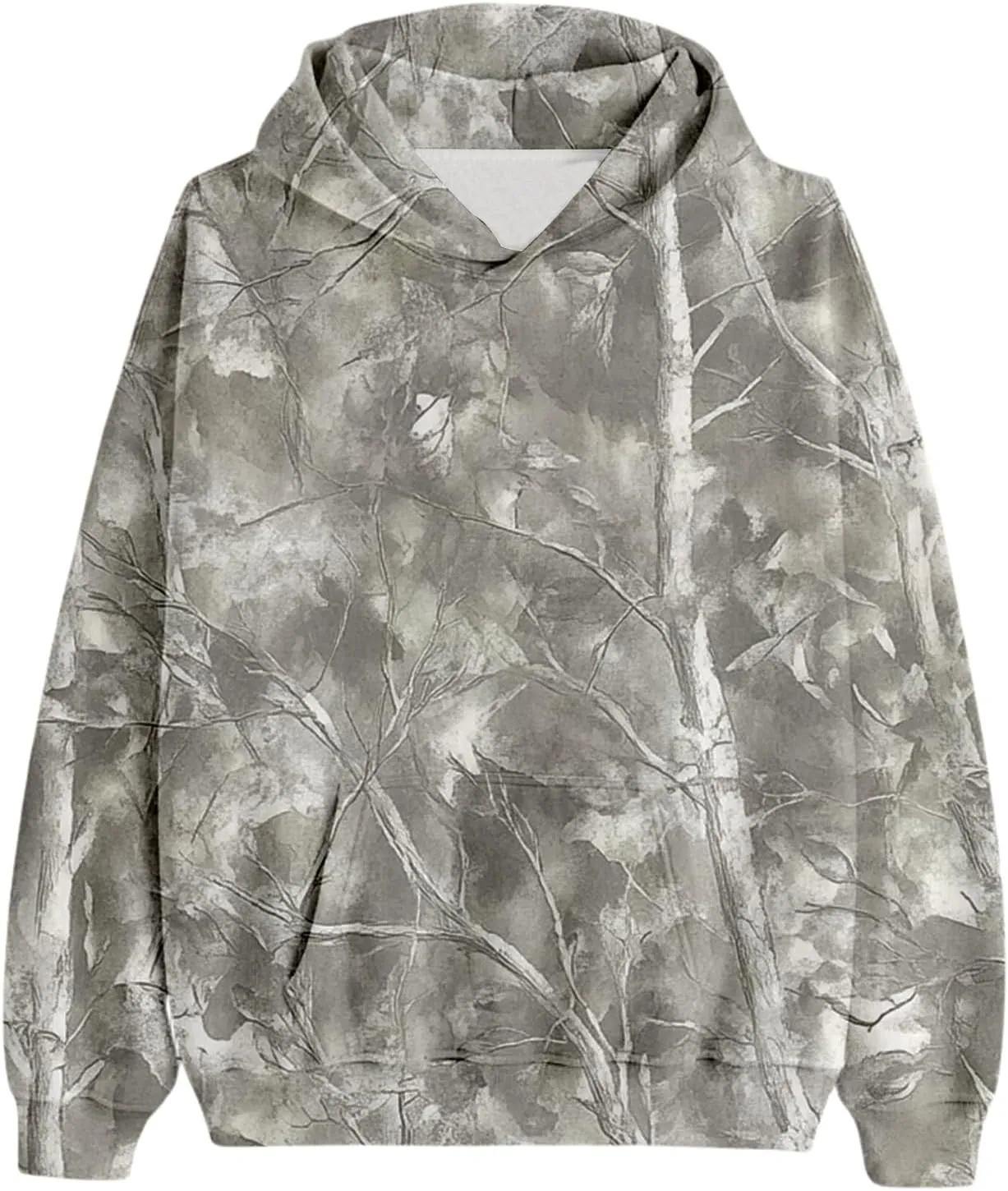 ZWRXW Womens Camo Hoodies Sweatshirts Maple Leaf Printed Fleece Oversized Pullover Casual Long Sleeve Tops with Pocket